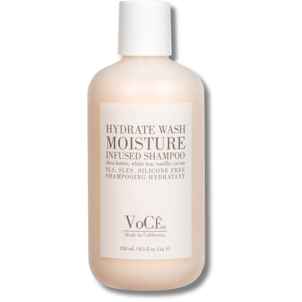 VoCÊ | Natural Hydrating Shampoo for Dry, Frizzy Hair | Moisture-Infused Vegan Shampoo for Normal to Thick Hair | Non-Toxic, Cruelty-Free with Shea Butter, White Tea, Vanilla Cactus (8.5 oz | 250 ml)