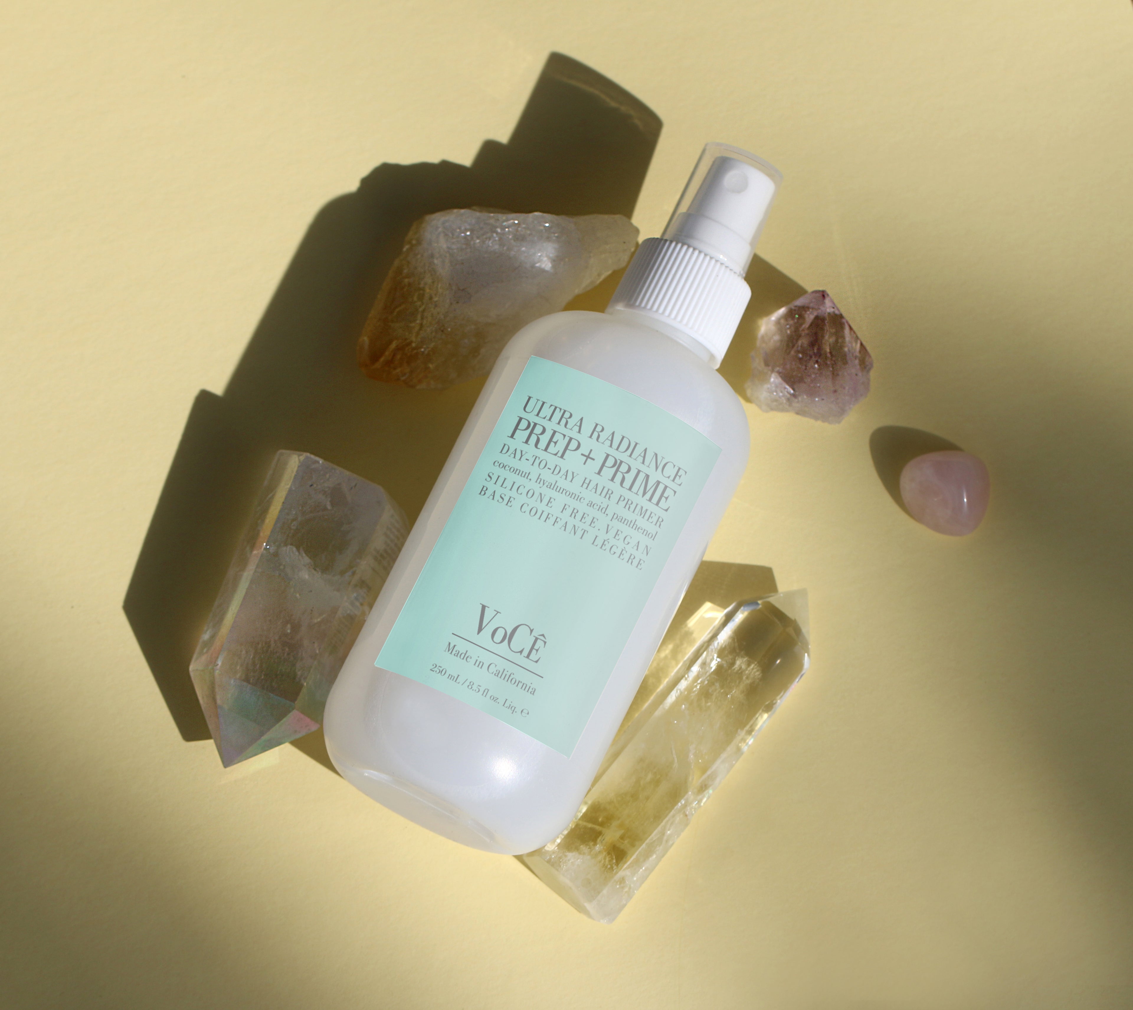 VoCÊ Haircare – Vegan Prep + Prime Blowout Spray | Shine, Style Retention, Heat Protection, Nourishes Hair, Anti-Frizz, Non-Toxic, Cruelty-Free, Vegan Haircare (8.5 oz | 250 ml)