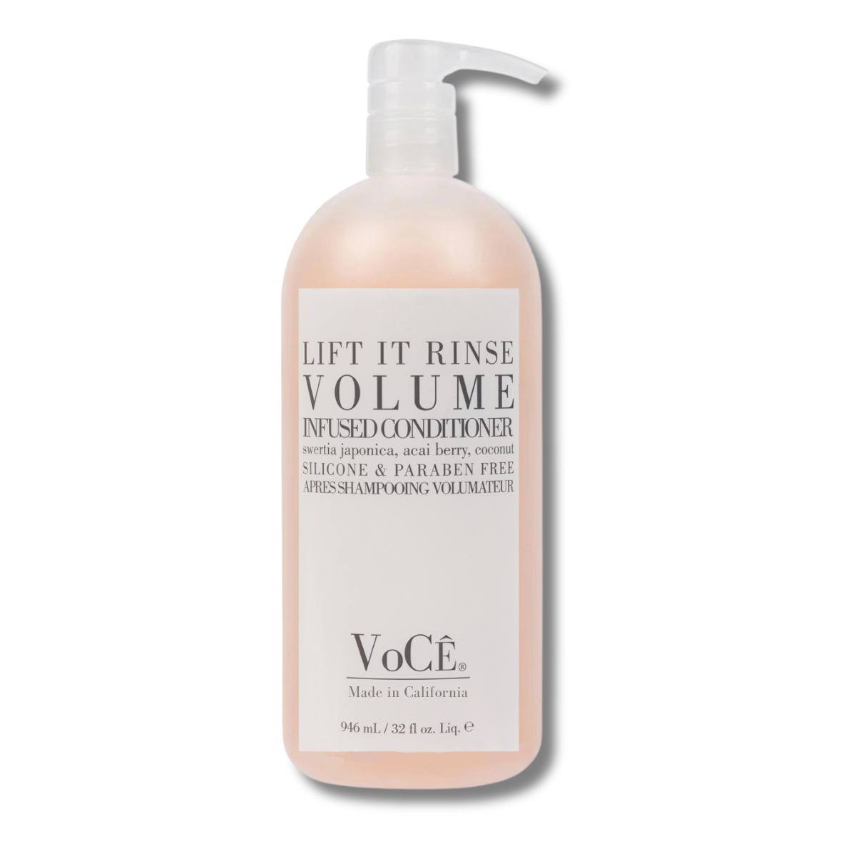 VoCÊ Natural Volume Conditioner for Fine to Medium Hair | Anti-Frizz, Shine Enhancing, Non-Toxic, Cruelty-Free, Vegan with Olive Fruit Oil, Swertia Japonica, Acai Berry, and Coconut (32oz)