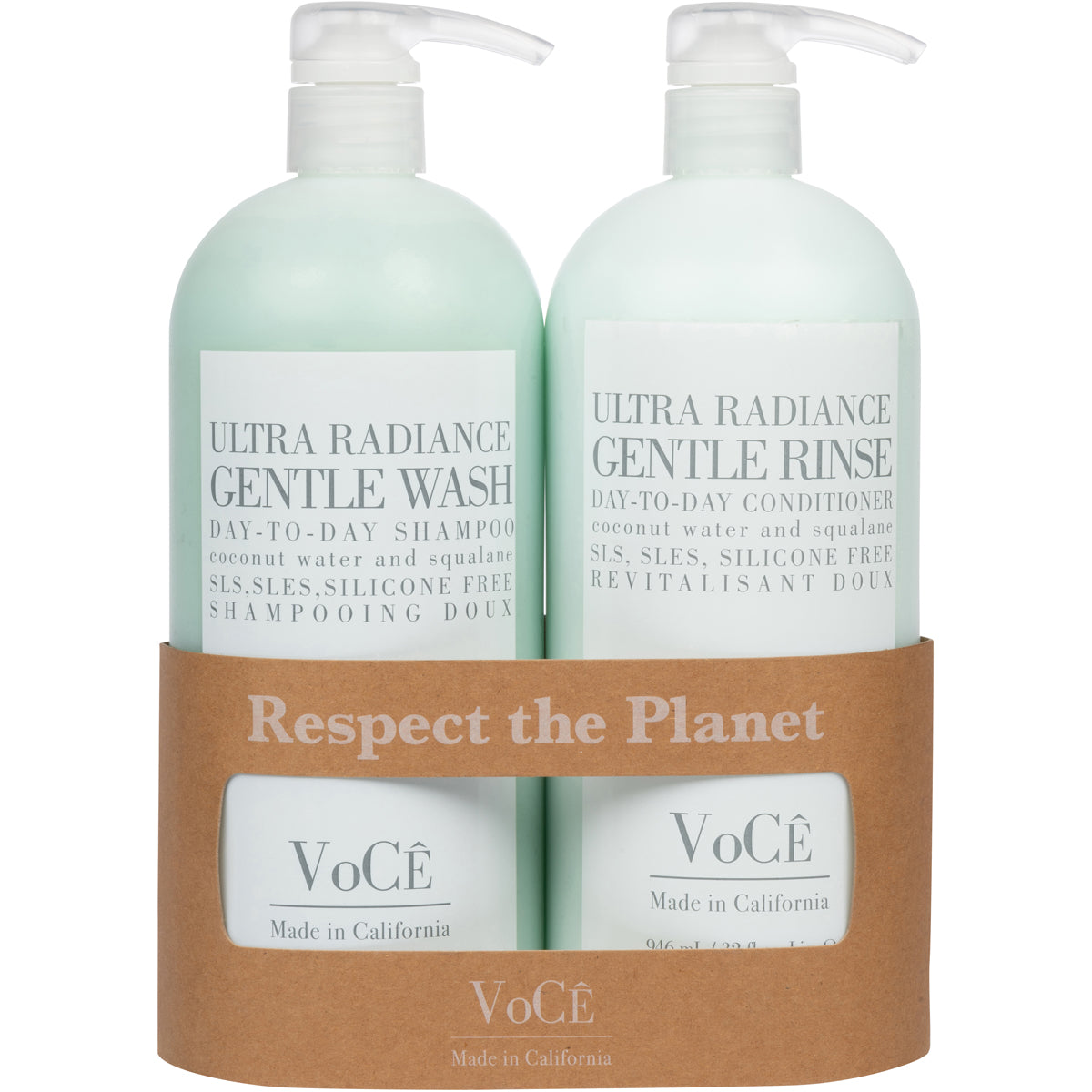 VoCÊ Haircare Gentle Wash Vegan & Cruelty-Free Shampoo | Clean Haircare, Color Safe, Paraben and Sulfate Free, Ultra Radiance, Hydrating, Shine Enhancing (32oz)