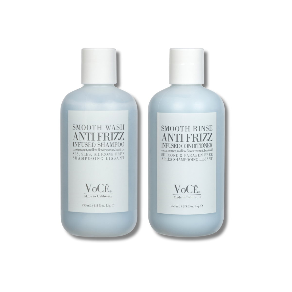 VoCÊ Haircare – Natural Smooth Shampoo - Wash | Anti-Frizz, Curl Defining, Shine Enhancing, Non-Toxic, Cruelty-Free, Vegan Haircare with Aloe Seed Oil, Buriti Oil, Mallow Flower (8.5 oz | 250 ml)