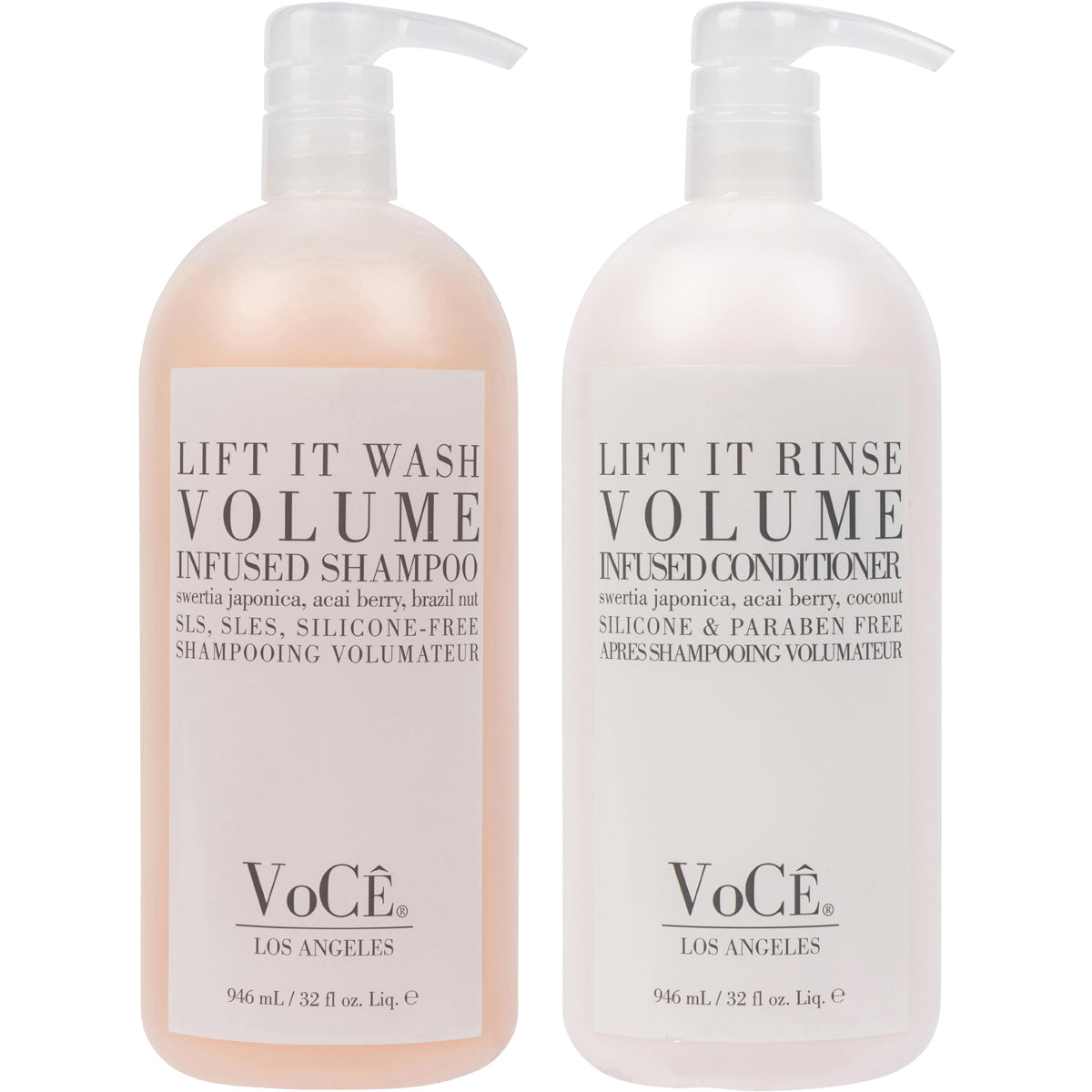 VoCÊ Natural Volume Conditioner for Fine to Medium Hair | Anti-Frizz, Shine Enhancing, Non-Toxic, Cruelty-Free, Vegan with Olive Fruit Oil, Swertia Japonica, Acai Berry, and Coconut (32oz)