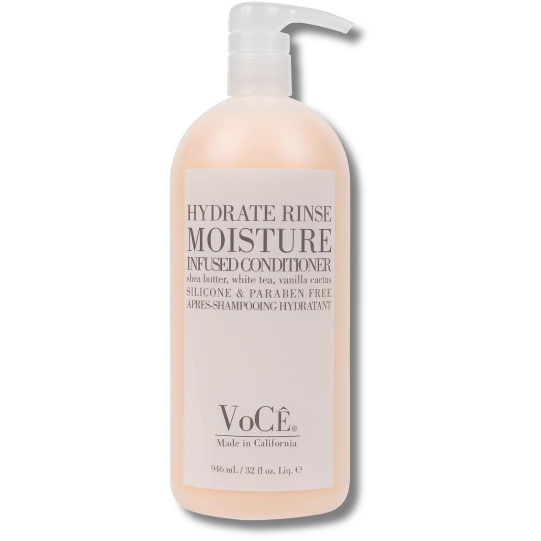 VoCÊ Haircare – Natural Hydrating Conditioner - Rinse | Deep Moisturizing, Anti-Frizz, Sulfate-Free, Non-Toxic, Vegan Haircare for Women and Men with Shea Butter, White Tea, Vanilla Cactus (32oz)