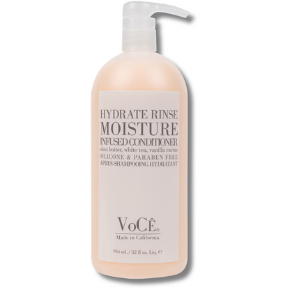 VoCÊ Haircare – Natural Hydrating Conditioner - Rinse | Deep Moisturizing, Anti-Frizz, Sulfate-Free, Non-Toxic, Vegan Haircare for Women and Men with Shea Butter, White Tea, Vanilla Cactus (8.5 oz)