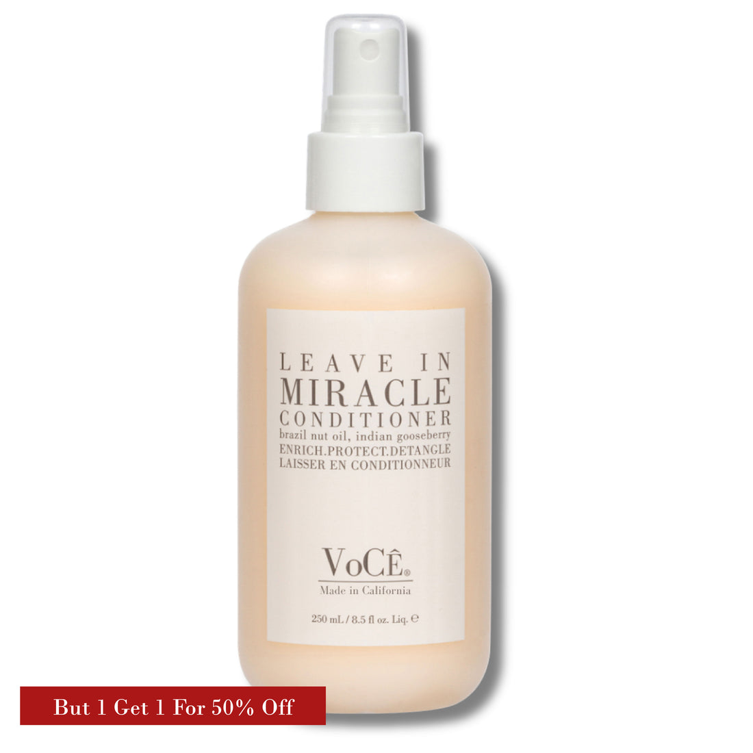 VoCÊ Haircare – Natural Miracle Leave-In Conditioner Spray for Dry, Damaged, and Fine Hair | Non-Toxic, Cruelty-Free, Vegan Haircare for Frizzy and Low Porosity Hair (8.5 oz | 250ml)